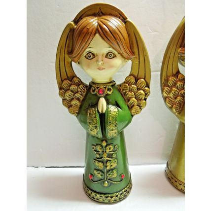 Vintage Pair of Angel Ceramic Figurine Statues Made in Japan