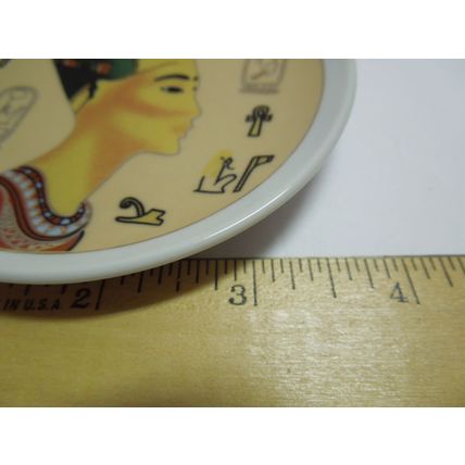 Small Faithi Mahmoud Nerfertiti 4" Plate With Gold Accents Made In Egypt ITC