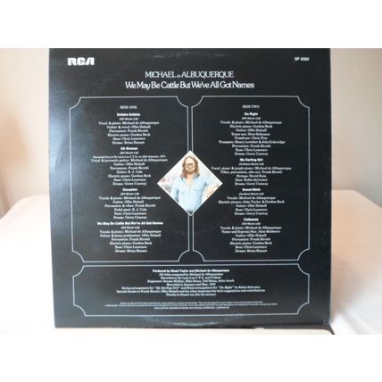 LP. 1973. MICHAEL de ALBUQUERQUE.WE MAY BE CATTLE BUT WE'VE ALL GOT NAMES.NMINT