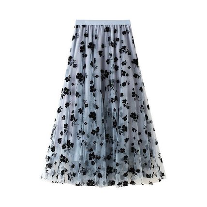 New Mesh Skirt Summer Women's Mid-Length Pleated Skirt