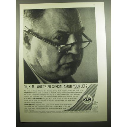1960 KLM Airlines Ad - OK, KLM.. What's so special about your jet?