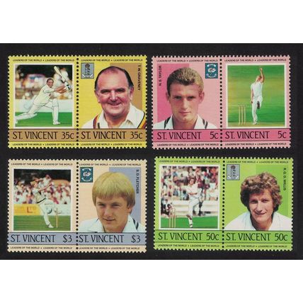 St. Vincent Cricketers 8v 1985 MNH SG#842-849 Sc#995-998