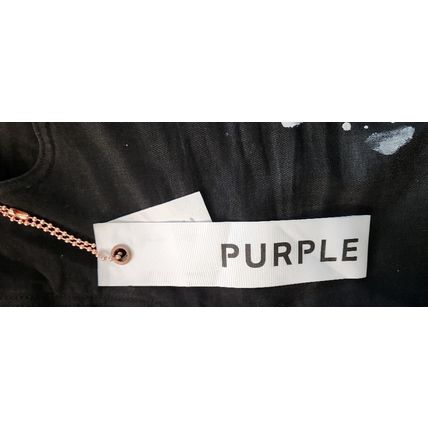 New purple brand men's Black Spash-INK personality fashion jeans, size 32