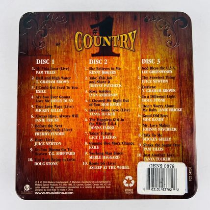 1 Country Hits 3 Disc Set & Booklet Collectors Tin Audio CD
