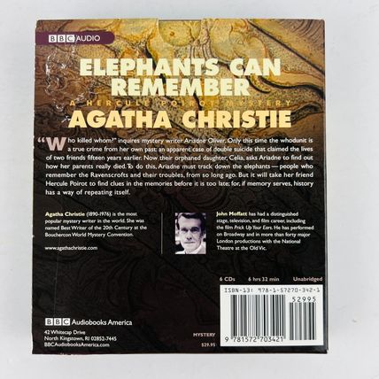 Agatha Christie CD Audiobook John Moffatt Elephants Can Remember Hercule Poirot