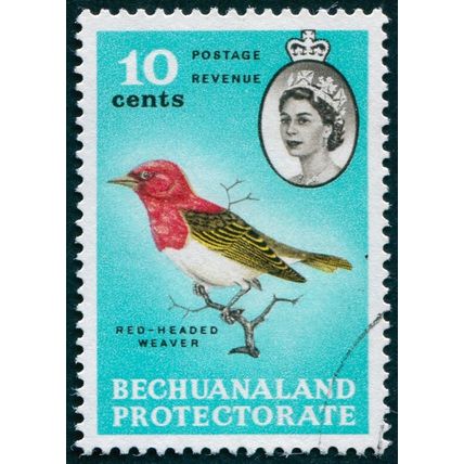 Bechuanaland 1961 10c Red-headed Weaver SG174 used