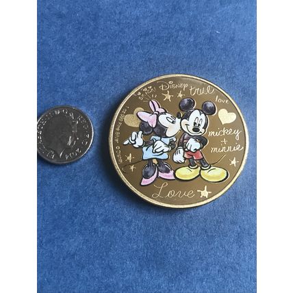 Genuine Mini and Micky gold plated coin comes in a protective plastic case