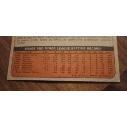 Topps 1972 # 269 Don Hahn Outfielder New York Mets 7.0 Near/Mint Condition