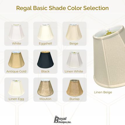 Royal Designs Deep Empire Lamp Shade, Linen Eggshell, 8 X 14 X 11