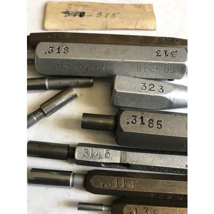 MIXED LOT GO NO GO SMOOTH PLUG GAGES,.3115,.3135,.303,.308,.313,.3145,.  3185,ES