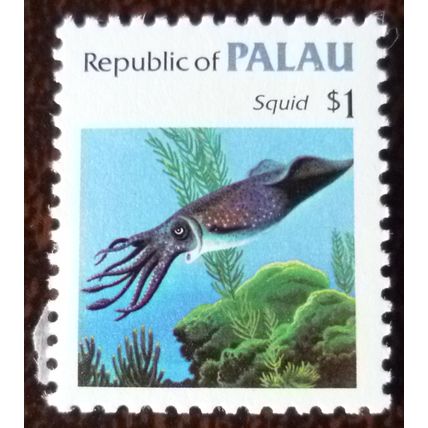 Palau 1983 Marine Life $1 Common Squid mint stamp SG21