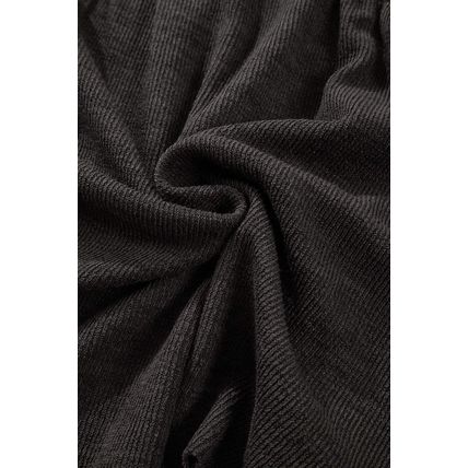 Laurel Green Mixed Textured Colorblock Patchwork Wide Sleeve Frayed High Low Hoo