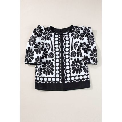 Black Palermo Puffed Sleeve Blouse