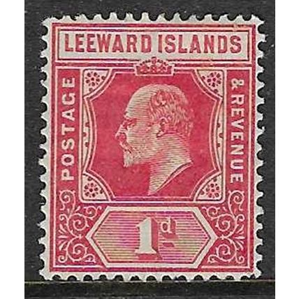 LEEWARD ISLAND 1907-11 EDVII WATERMARK MULTI-CROWN CA 1d MINT HINGED SG38