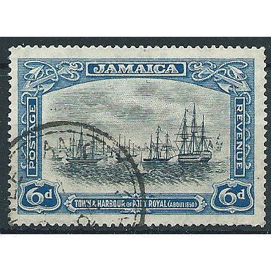 Jamaica 1922 SG101 6d Black & Blue Fine Used . ..