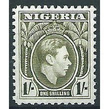 Nigeria 1938 SG56 1/- Sage-Green Mounted Mint .. ..
