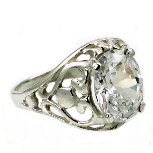 Cubic Zirconia (CZ), 925 Sterling Silver Ring, SR004