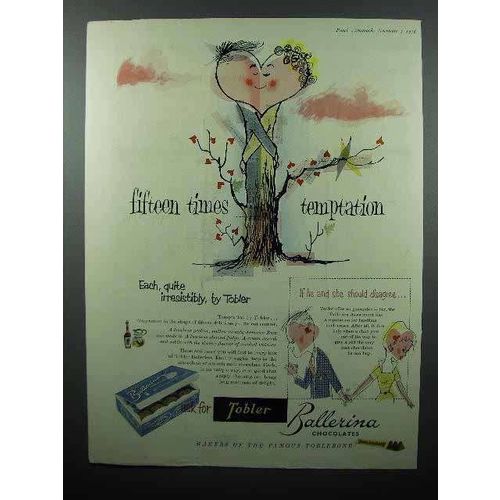1956 Tobler Ballerina Chocolates Ad - Temptation