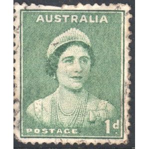 Australia 1937 - SG 180 - 1d green - Queen Elizabeth - used