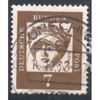Germany 1961 - SG1262 - 7pf brown - "St. Elizabeth of Thuringia" - used