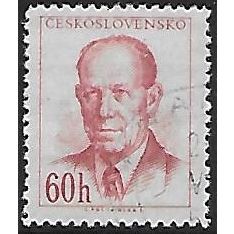 Mi 817: 60 h. lilac-red Definitive Stamp: President Antonin Zápotocký
