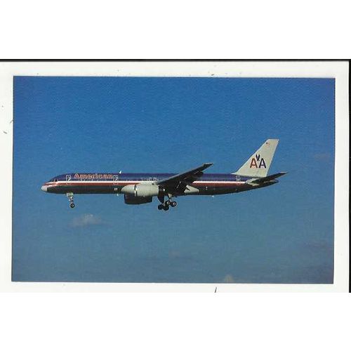 Aviation AMERICAN AIRLINES BOEING 757-223 Postcard by Mary Jayne (MJ1014)