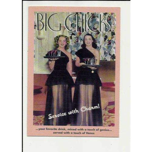 Advertising BIG CHICKS UPTOWN BAR Chicago Postcard