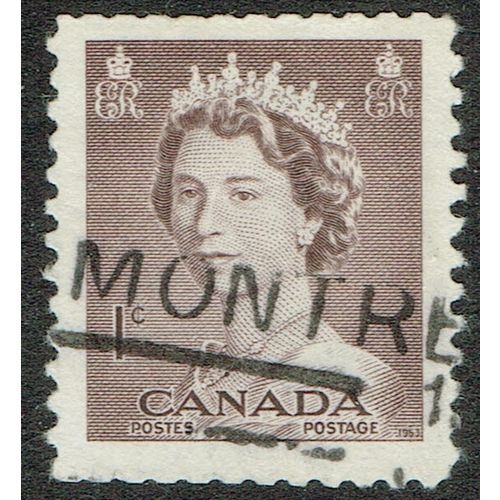 Canada 1953 Definitive Issue 1c Purple Brown SG450 GU