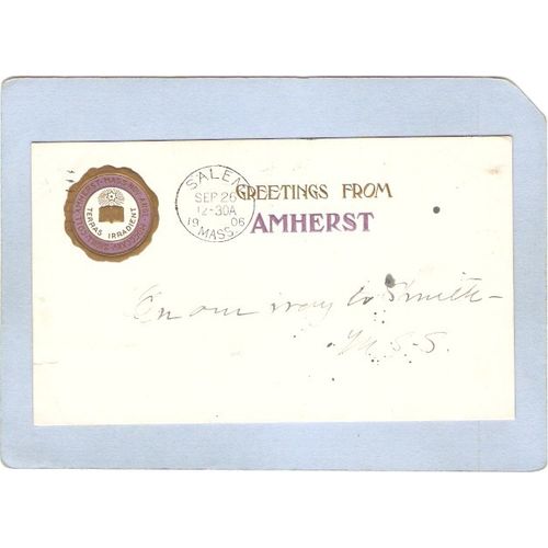 MA Amherst Greetings From Amherst w/College Logo ma_box1~66