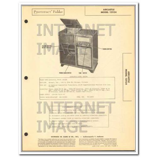AIRCASTLE model 121124 10 tube AM FM radio phono Sams Photofact manual