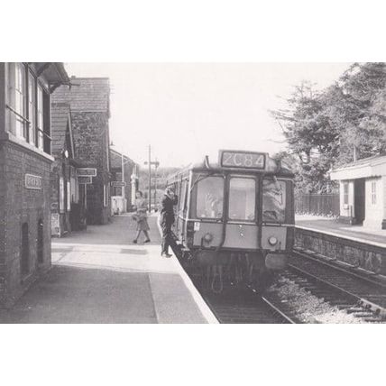W55025 Diesel Train at Taunton South Molton Station in 1965 Railway Postcard