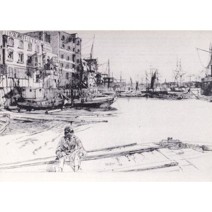 Eagle Wharf Limehouse Victorian River Thames Whistler Painting Postcard
