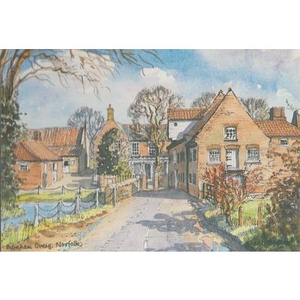Burnham Overy Watercolour Painting Norfolk Artist Rare Postcard