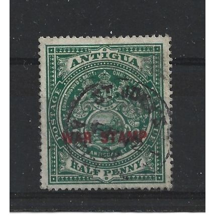 Antigua.SG53 1/2d Green.War Tax Stamp.Fine Used.Oct23