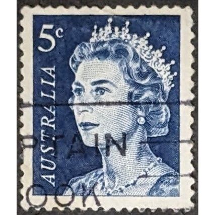STAMP Australia SG386c 1967 5c Queen Elizabeth II Used
