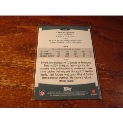 2010 Topps Platinum , DEZ BRYANT Rc, Cowboys #152