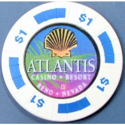 Atlantis. $1 Casino Chip. Reno, NV. 17B.