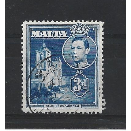 Malta.SG223a 3d St. John's Co-Cathedral (Blue).Fine Used.Apr25o