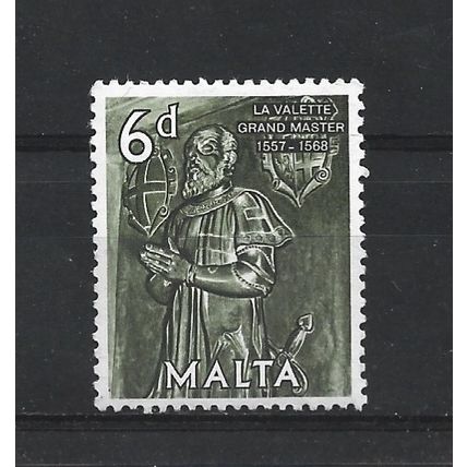 Malta.SG309 6d Grand Master La Valette.Mounted Mint.May25a