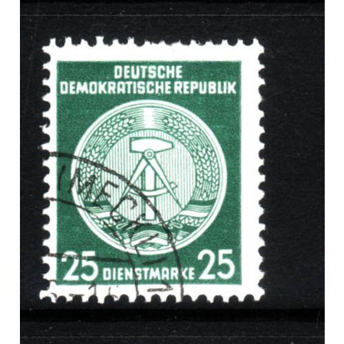 GERMANY 1954 SG EO207 25pf GREEN CROSS PIECE PROJECTS TO RIGHT FINE USED#2
