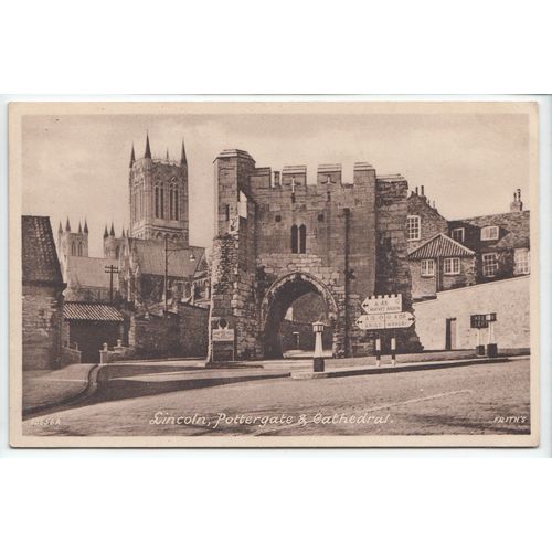 Lincoln Pottergate & Cathedral Lincolnshire Frith's Postcard 25656a
