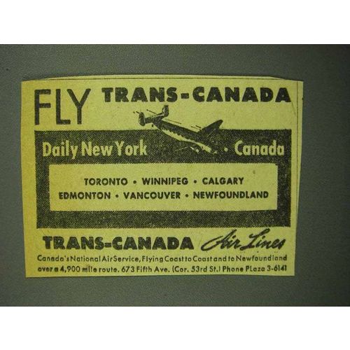 1943 Trans-Canada Air Lines Ad