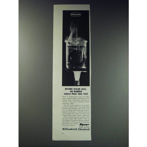 1963 B.F. Goodrich Chemical Hycar 4021 Ad - Before no rubber could pass test