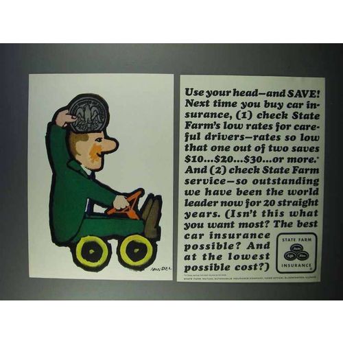 1962 State Farm Insurance Ad - Use Your Head
