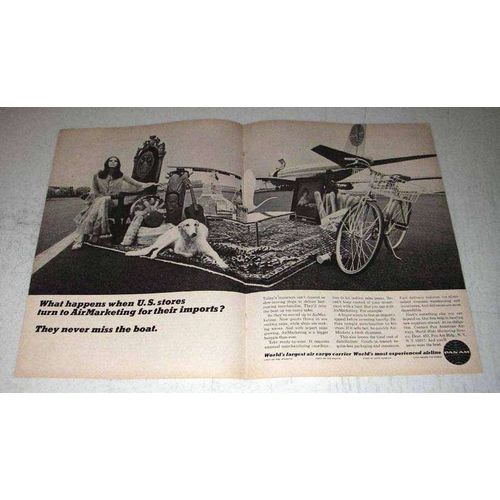 1966 Pan Am Airline Ad - U.S. Stores Air Marketing