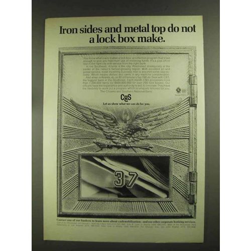 1972 C&S Bank Ad - Iron Sides and Metal Top Lock Box