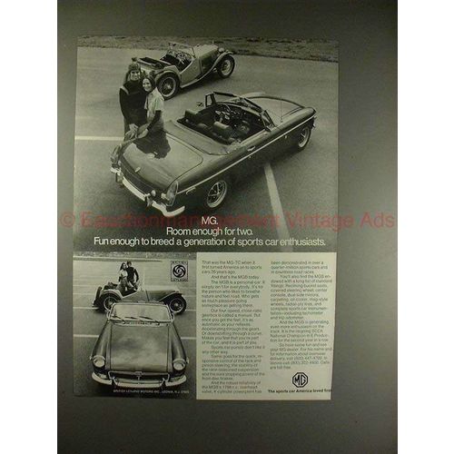 1973 MG MGB Car Ad - Room Enough For Two, Fun Enough!!