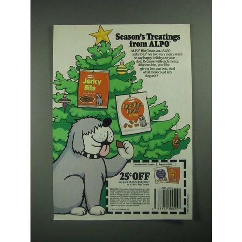 1987 Alpo Bite Treats and Jerky Bits Ad - Season's Treatings