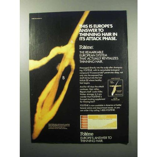 1987 Foltene Hair Care Ad - Answer to Thinning Hair