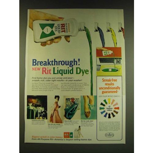 1966 RIT Liquid Dye Ad - breakthrough! New Rit Liquid Dye